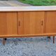 Vintage gold blond oak row 3 sliding doors