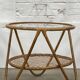 Set coffee table and rattan chairs