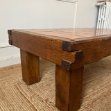 Oak and ceramic coffee table from the mid-20th century.