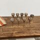 9 old glasses in silver metal and brass