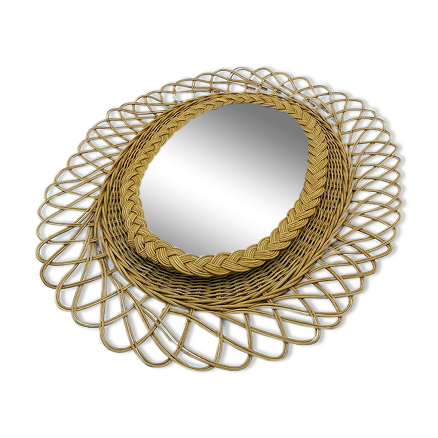 Rattan mirror