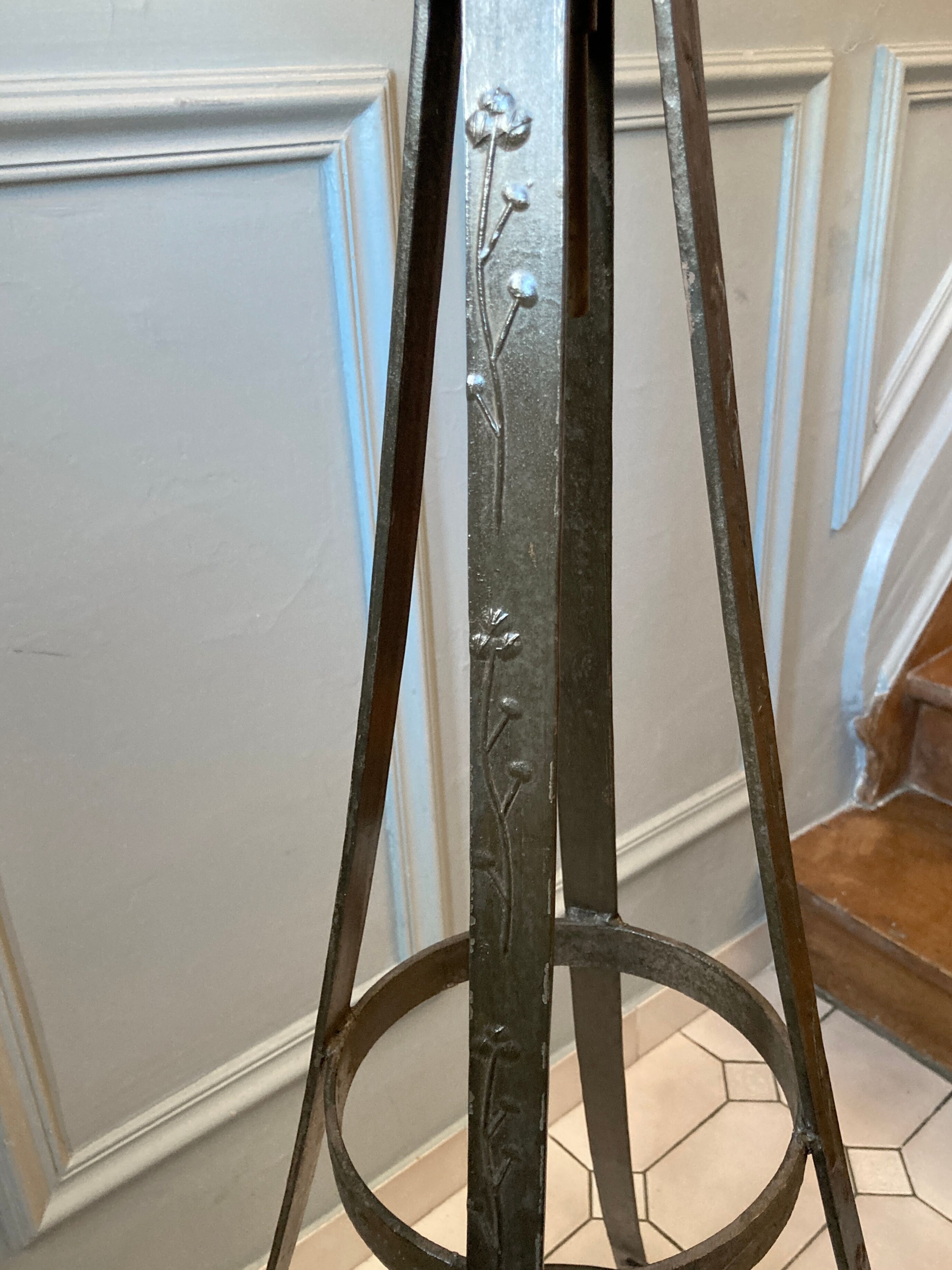 Atypical industrial furniture riveted sphere