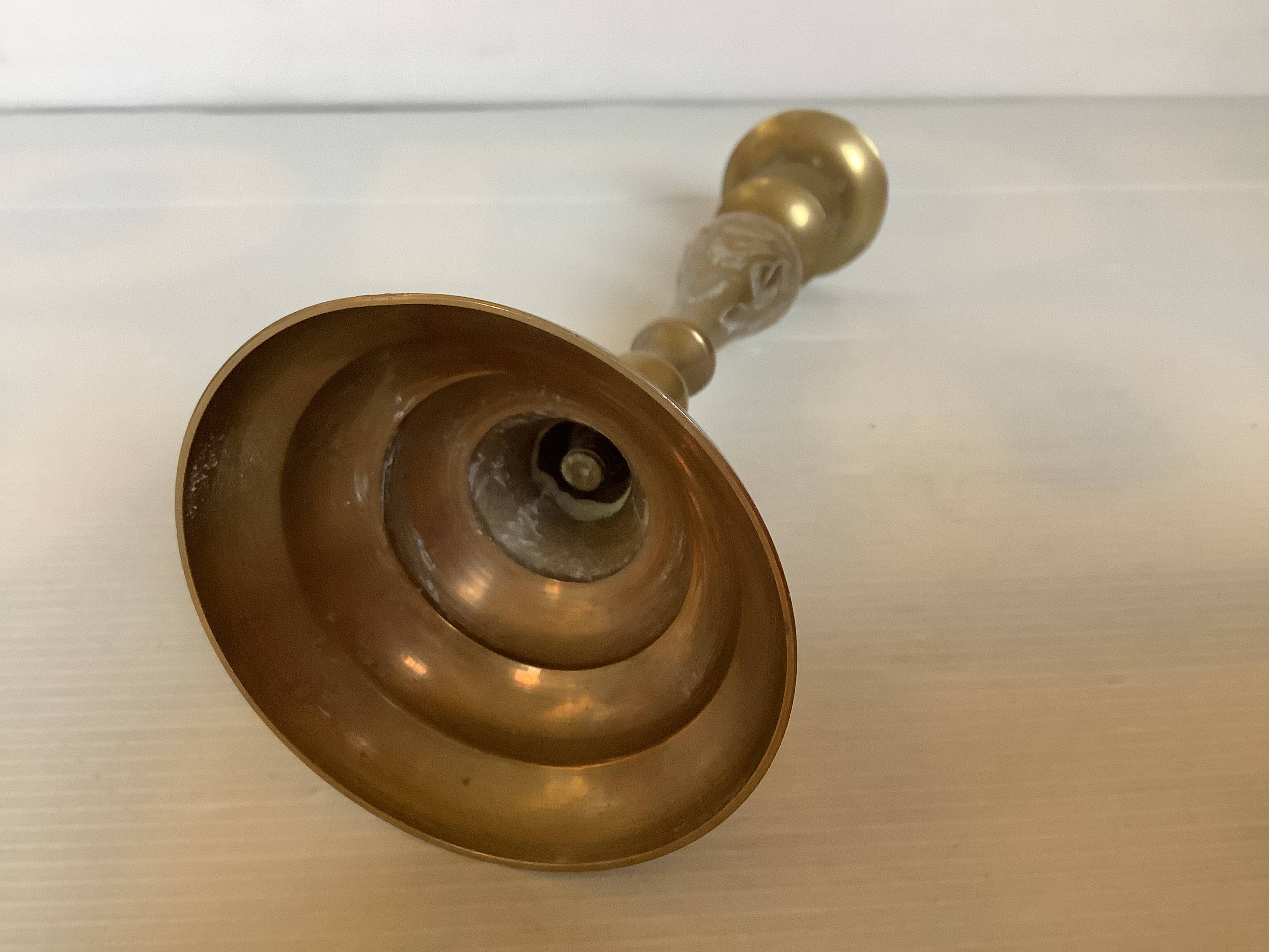 Worked brass candlestick