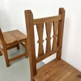 Set of 4 pine chairs, 1970s