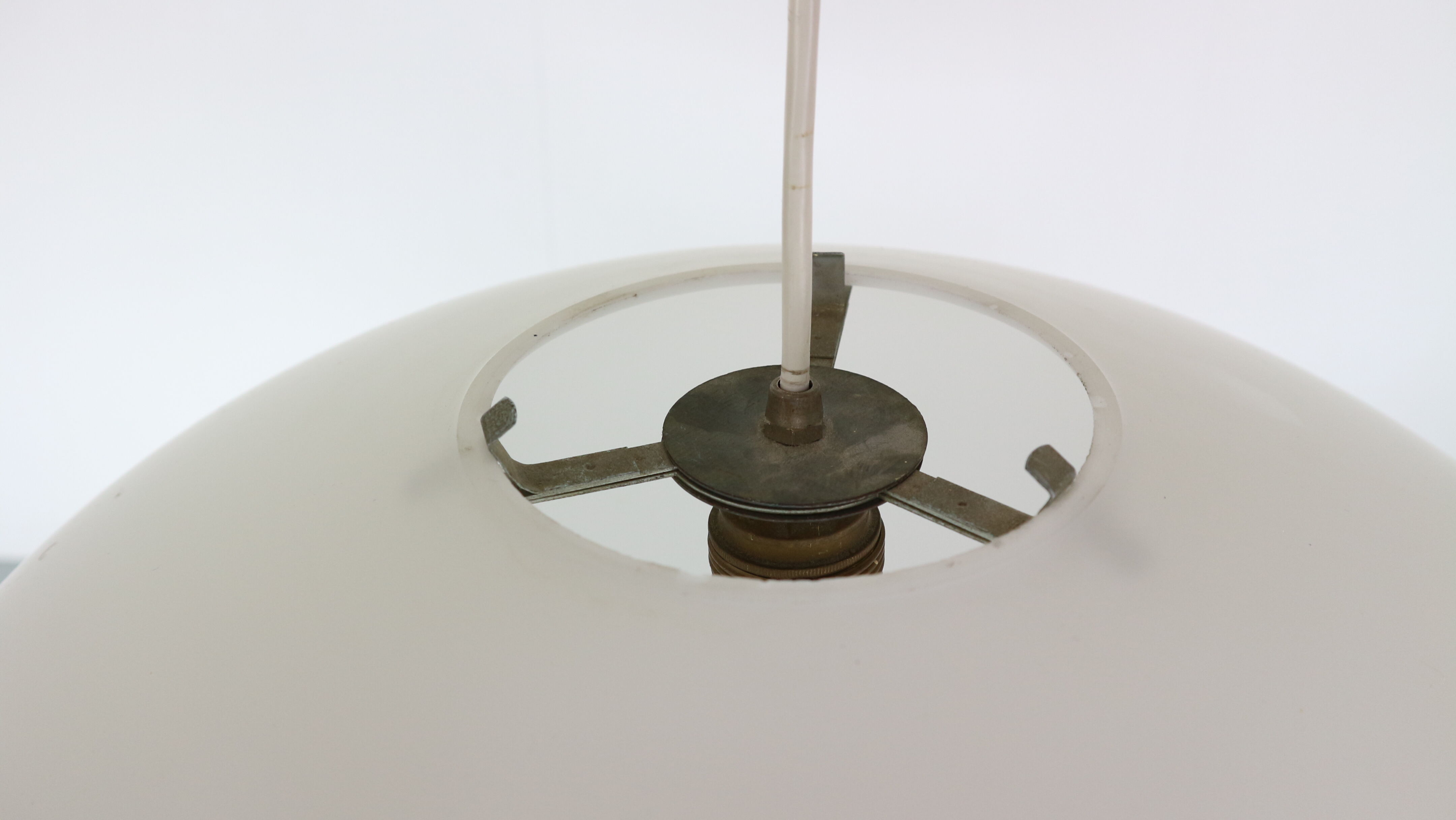 Large oval opaline glass candlestick Netherlands 1950s