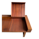 Warm Brown Solid Wood Vintage Modern Writing Desk with Hidden Storage, 140×50×68 cm