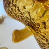 Service à dessert en verre ambré forme pomme fabriqué en Italie