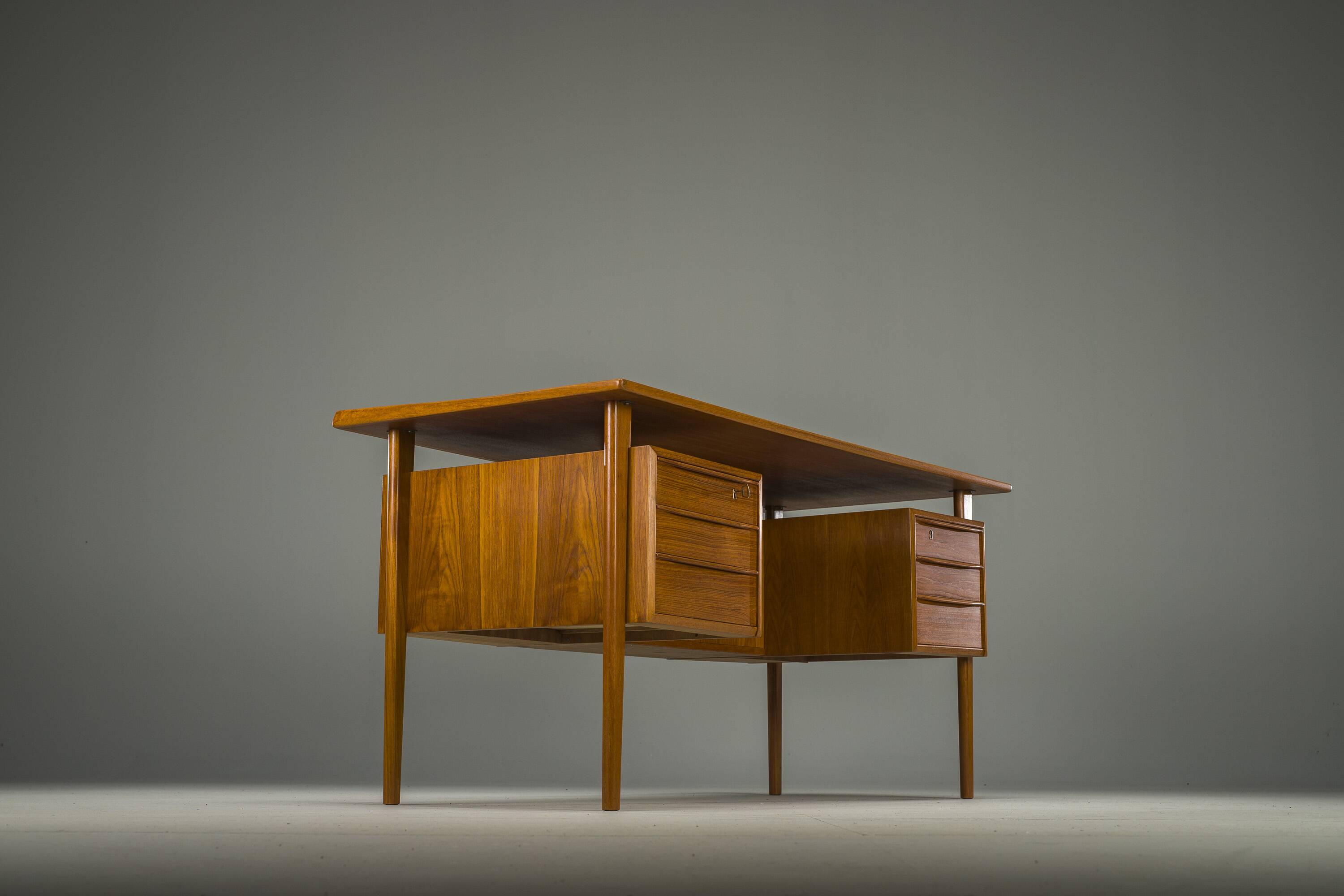 Danish Teak Desk by Peter Lovig Nielsen for Hedensted Mobelfabrik, 1964