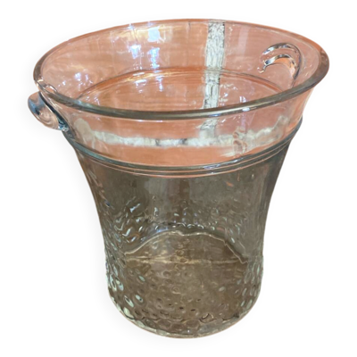 Seau A Vin Champagne Rafraîchissoir Verre Moule Made In Italy Vintage