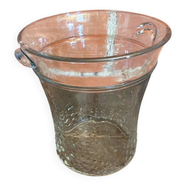 Seau A Vin Champagne Rafraîchissoir Verre Moule Made In Italy Vintage
