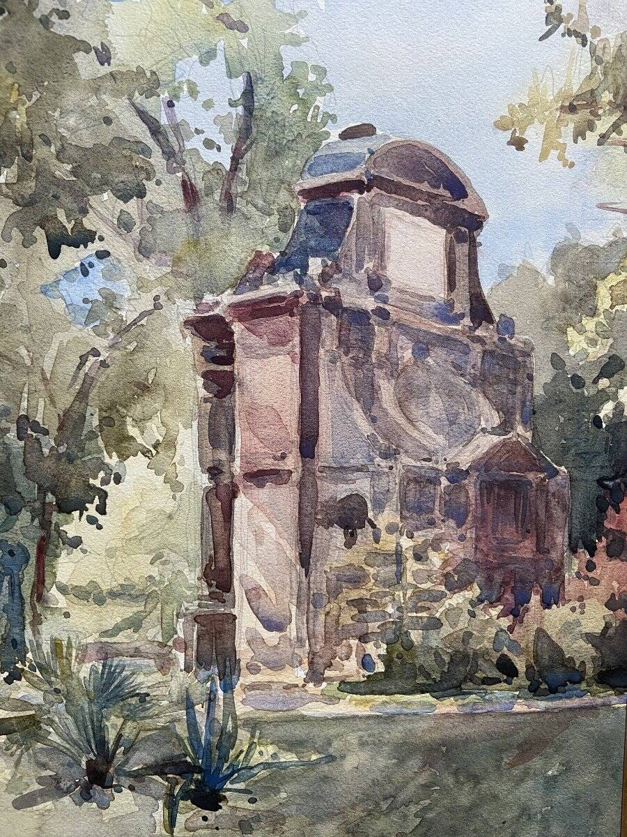 The Médicis Fountain, Luxembourg Garden, Two Signed Watercolours