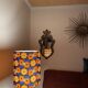 Lampshade blue daisy h40 d30 vintage 70's
