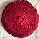 Coussin rond vintage en velours plissé