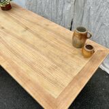 Raw wood farmhouse table