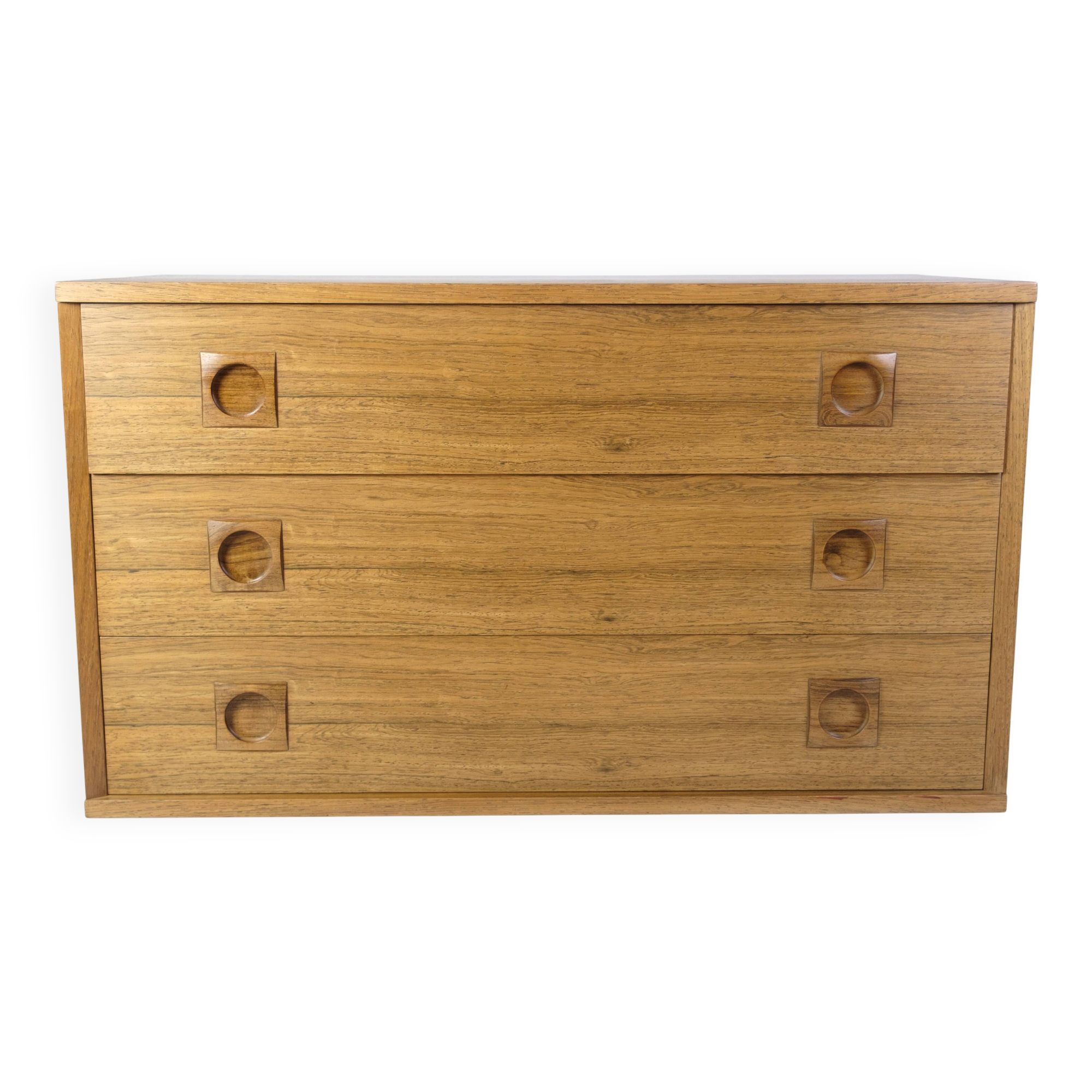 Wall-Mounted Chest Of Drawers Made In Rosewood By Albert Hansen From 1960s