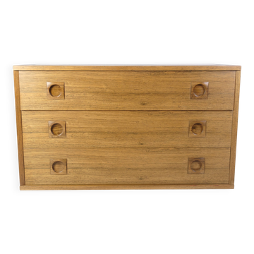 Wall-Mounted Chest Of Drawers Made In Rosewood By Albert Hansen From 1960s