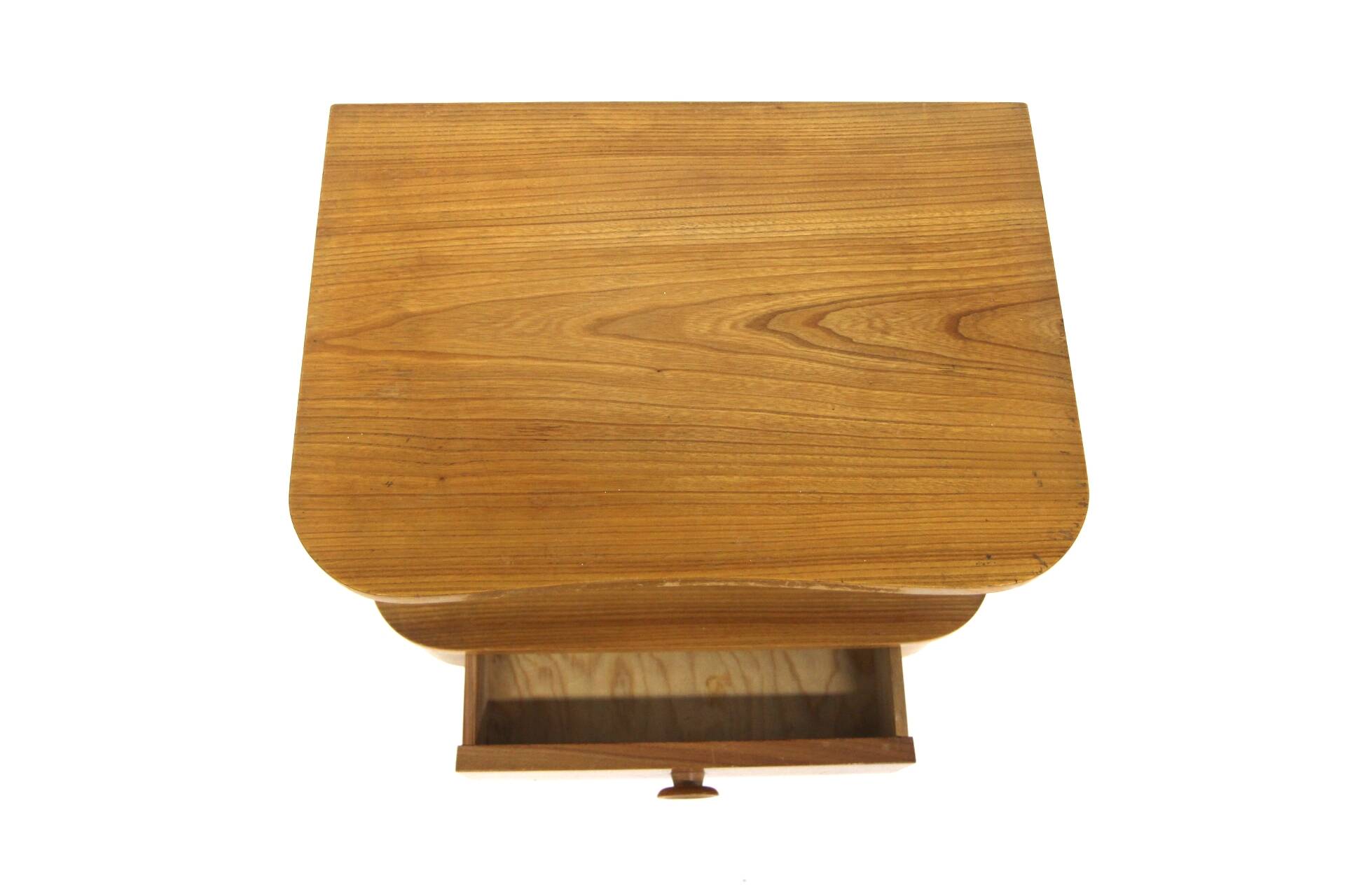 Elm bedside table, Swedish Modern, Sweden, 1940