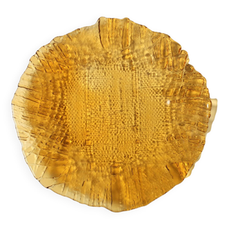 Amber Plate Jute by Pavel Panek / Glass Union / Czech Republic / 1977