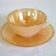 5 vintage Arcopal Harlequin teacups with saucers