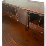 Commode, secrétaire, scriban de pente anglais en acajou, Angleterre XVIIIème