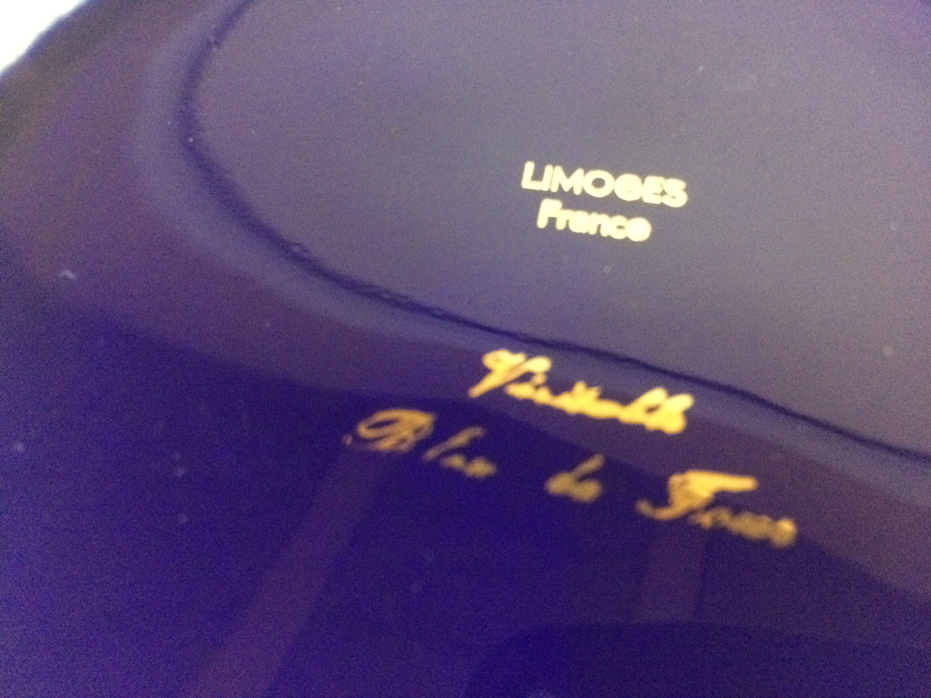 Blue and gold limoges porcelain box