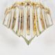 1980s wall lamp in gilded brass and crystal glass by Novaresi Milano