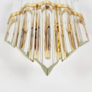 1980s wall lamp in gilded brass and crystal glass by Novaresi Milano