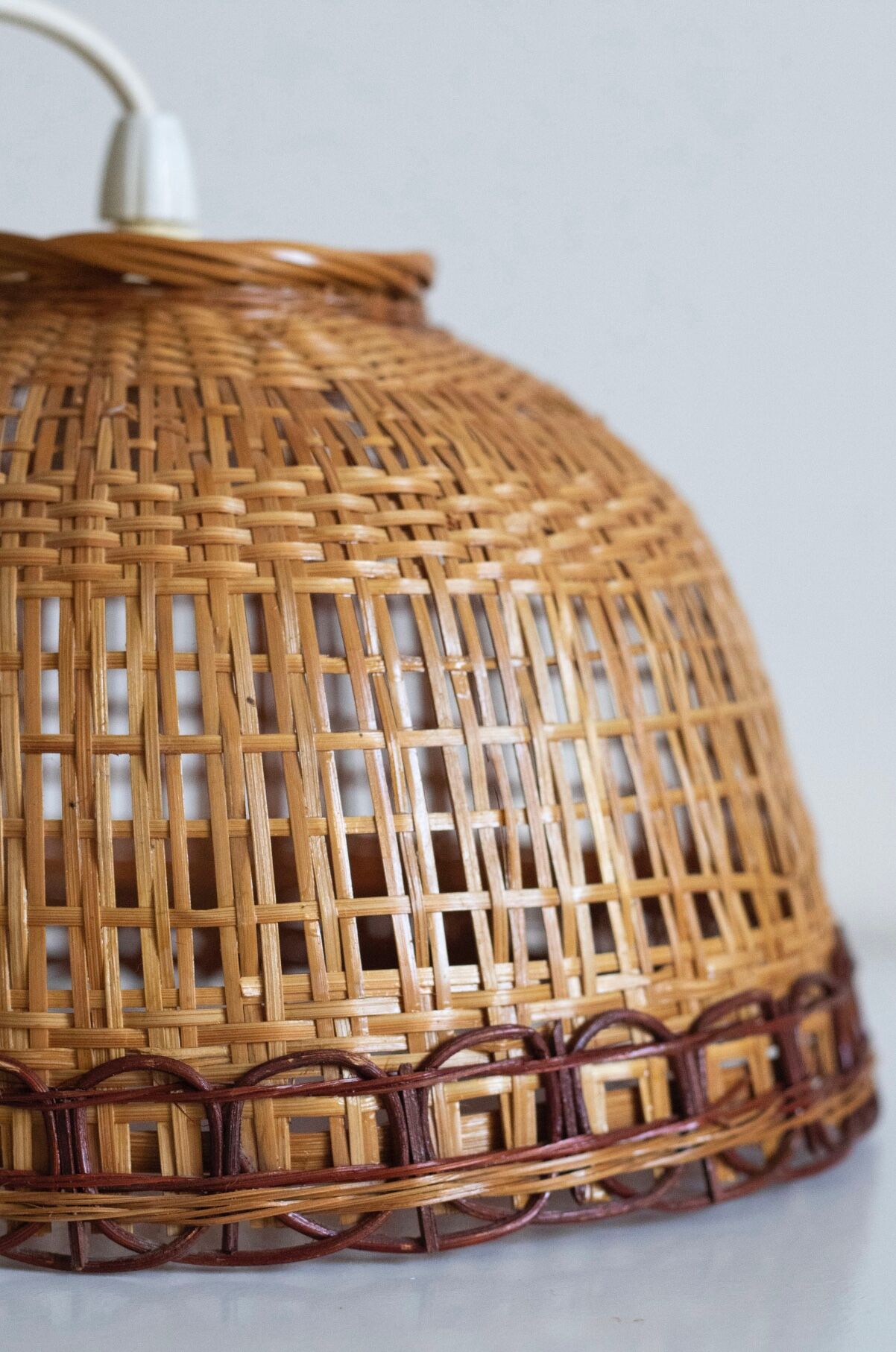Vintage wicker pendant lamp
