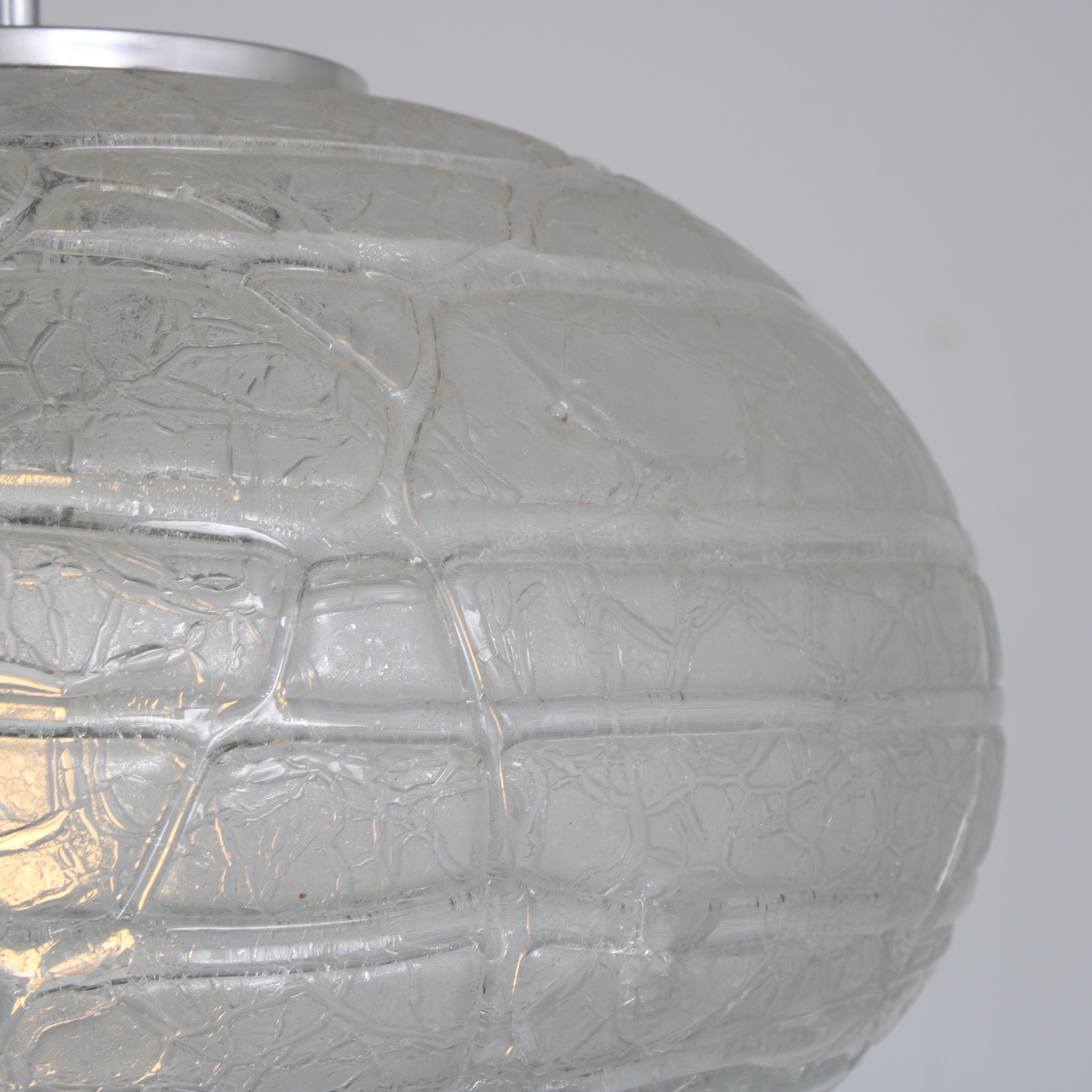 1960s Glass hanging lamp by Doria Leuchten, Germany