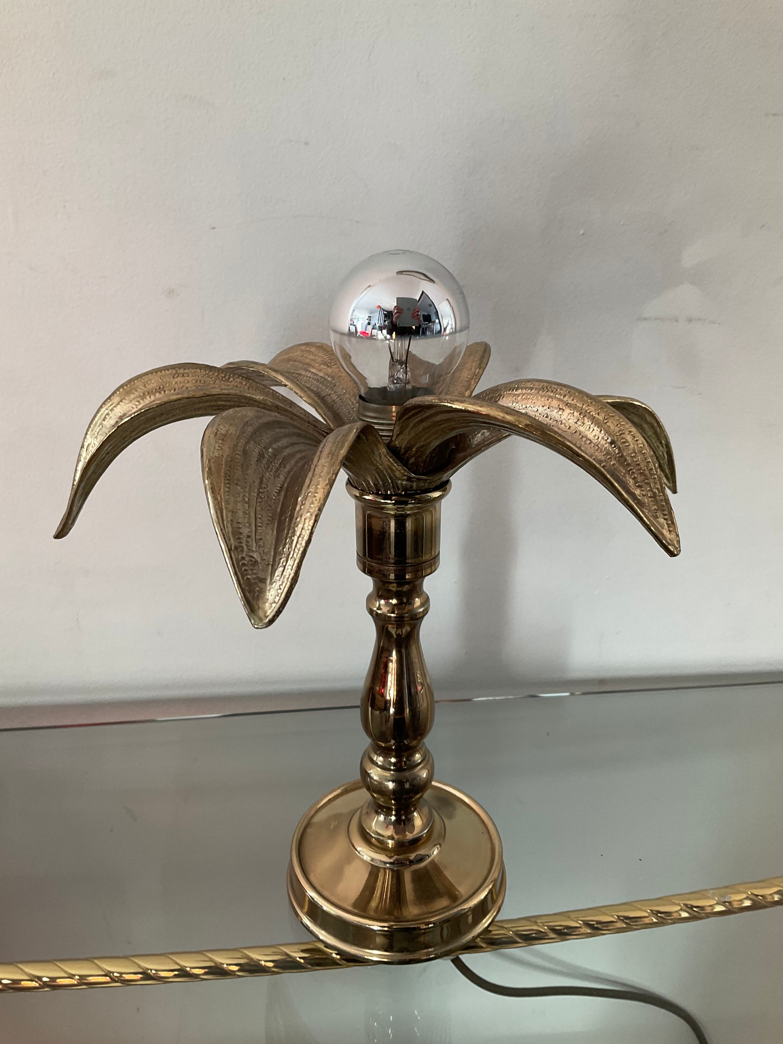 Golden palm lamp from the 70s