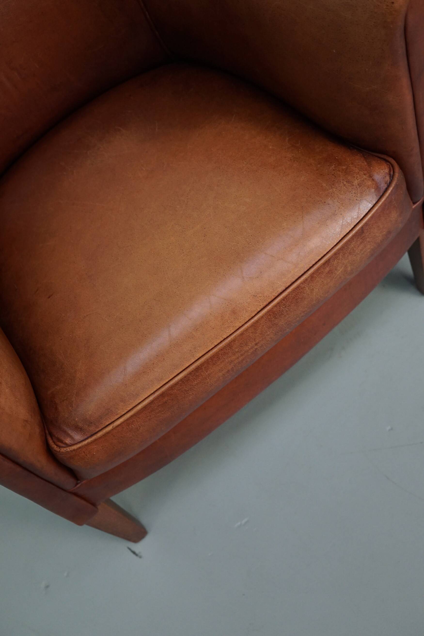 Vintage Dutch Leather Club Chairs, Set of 2