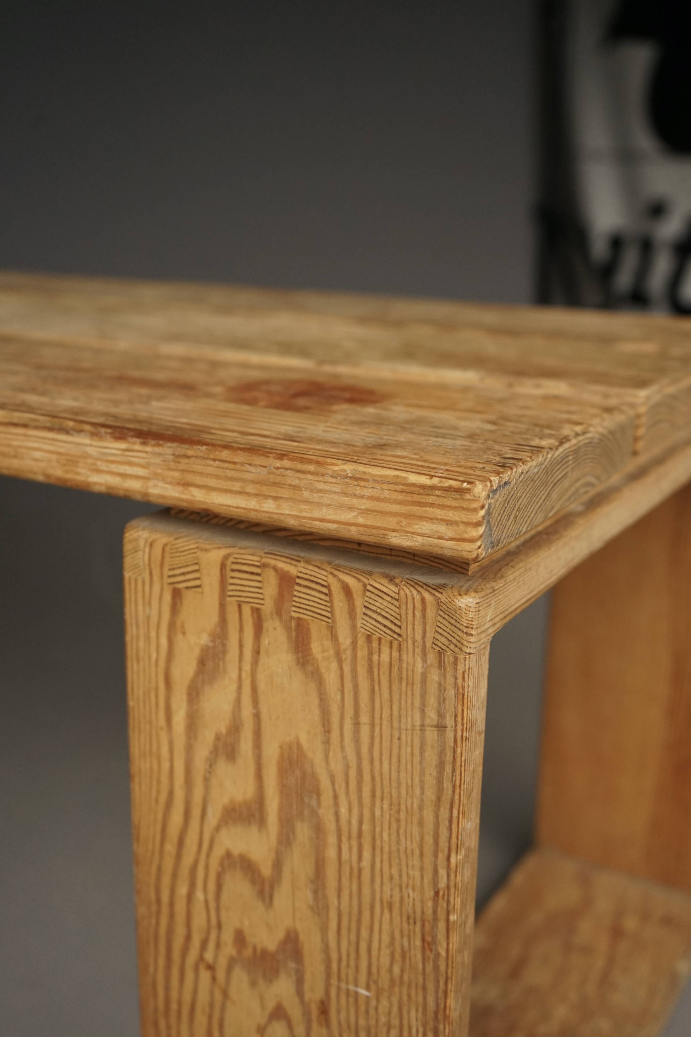 Vintage Scandinavian Solid Pine Bench. 1960s