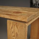 Vintage Scandinavian Solid Pine Bench. 1960s