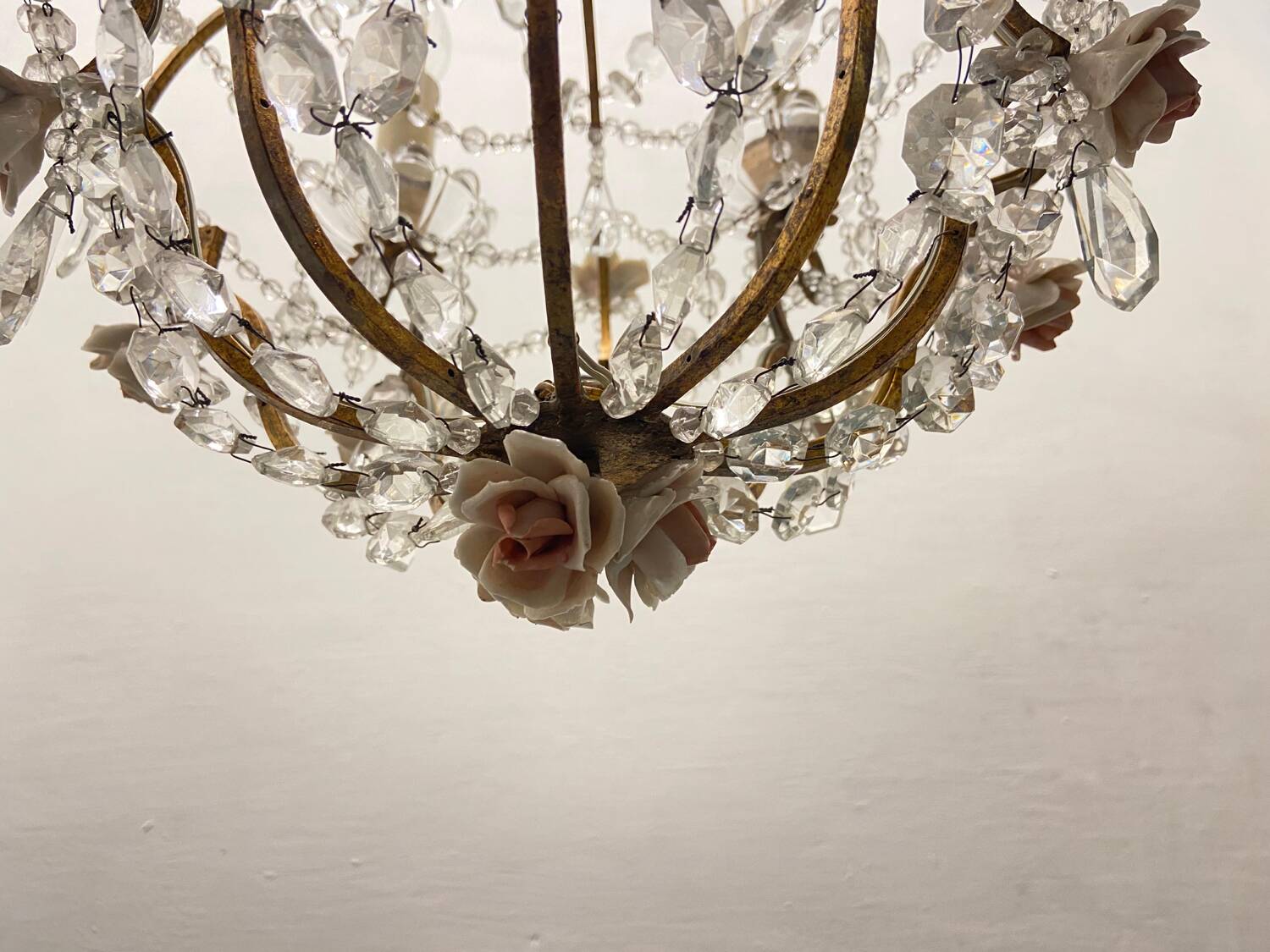 Vintage Crystal Rose Chandelier