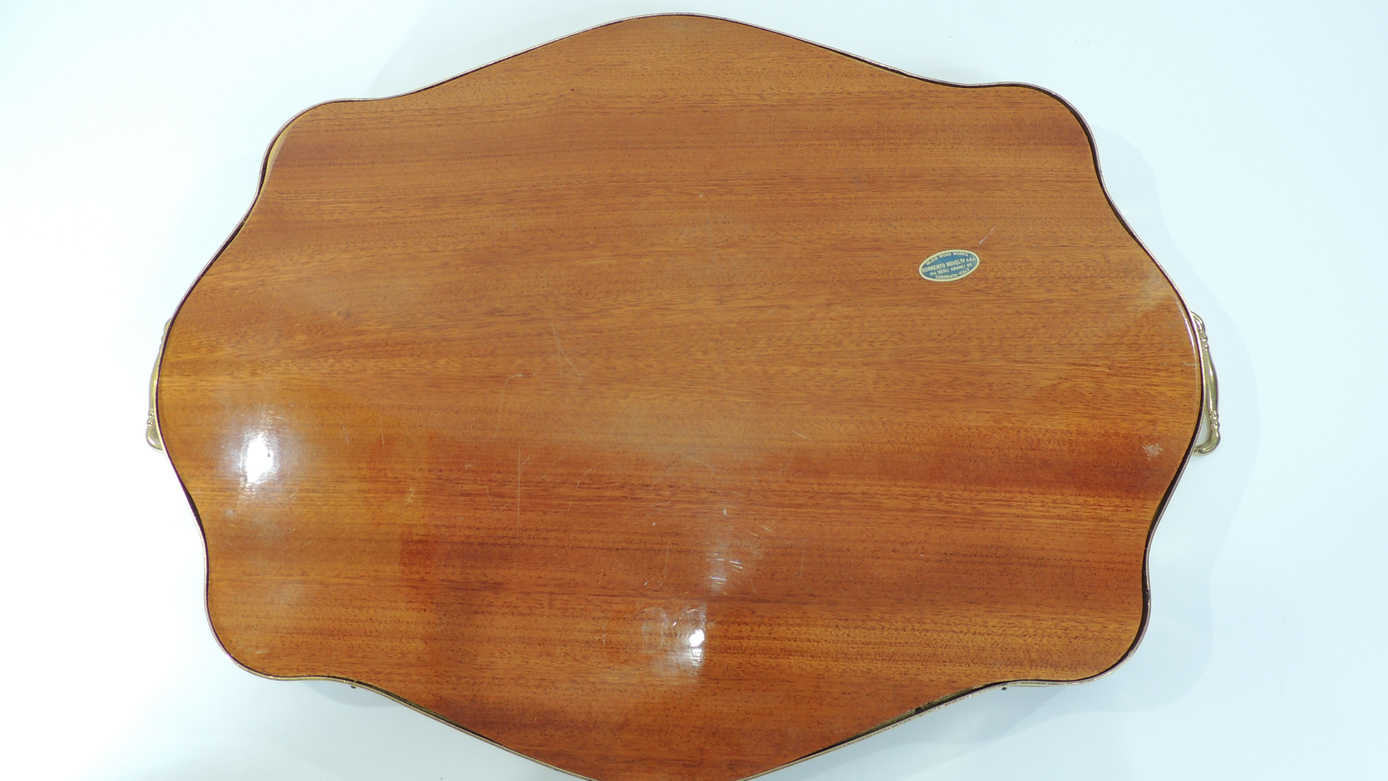 Plateau de service Italian Sorrento Novelty Inlaid Wood Works /vintage