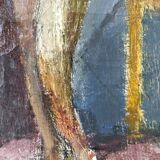 1945 Mid-Century Modern "Leaning Model" Swedish Vintage Figurative Portrait Oil Painting, Framed