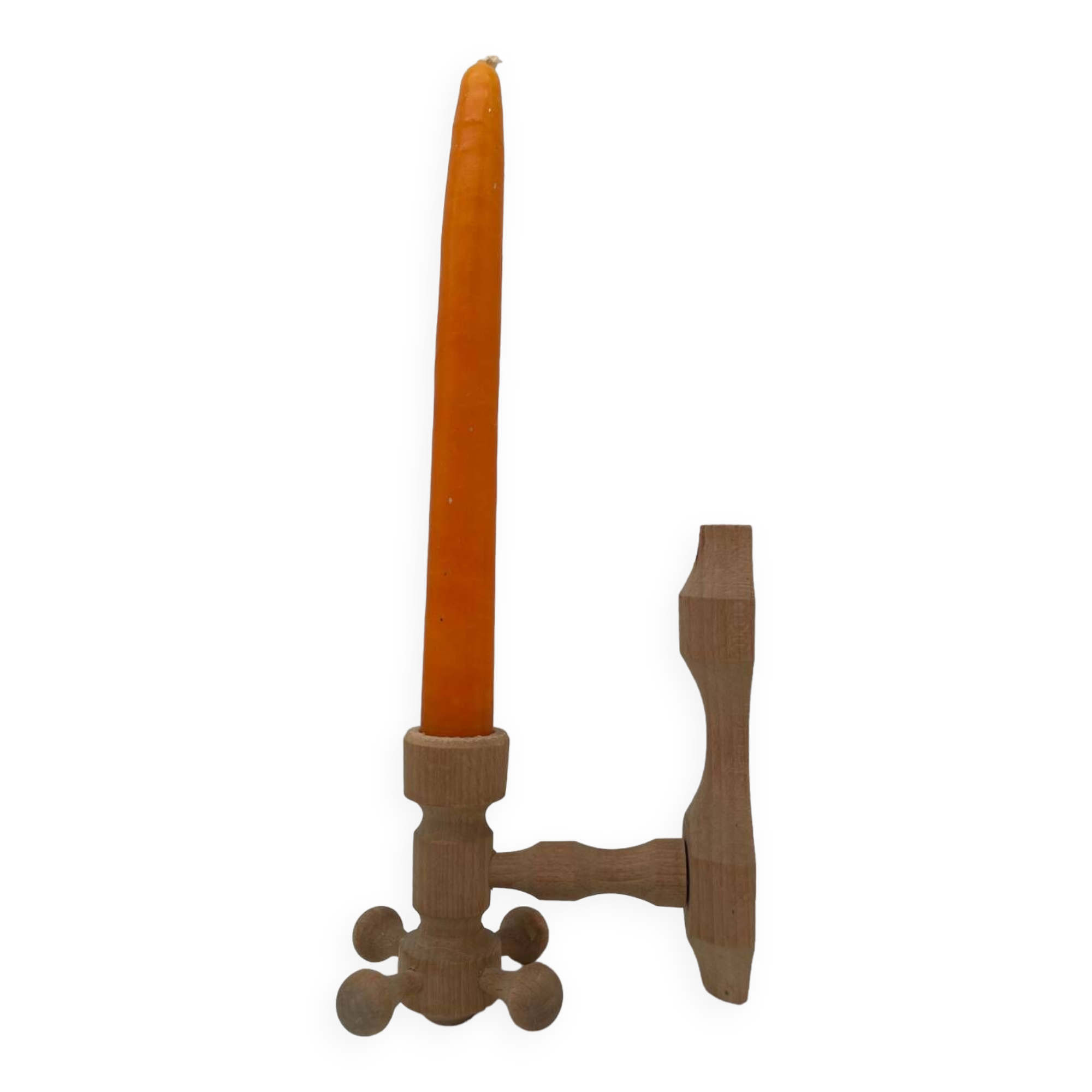 Vintage design wooden candle holder 1970 Arne Hoyer