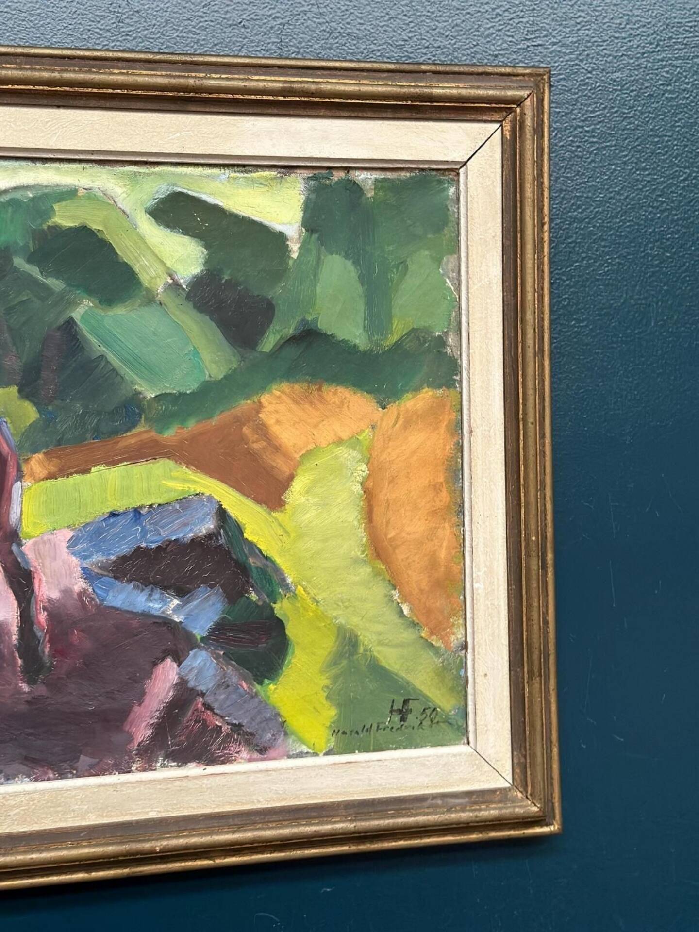 Huile sur toile suédoise – “Häst II” par Harald Fredriksson (1950)