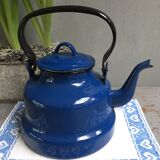 Vintage blue enamelled kettle