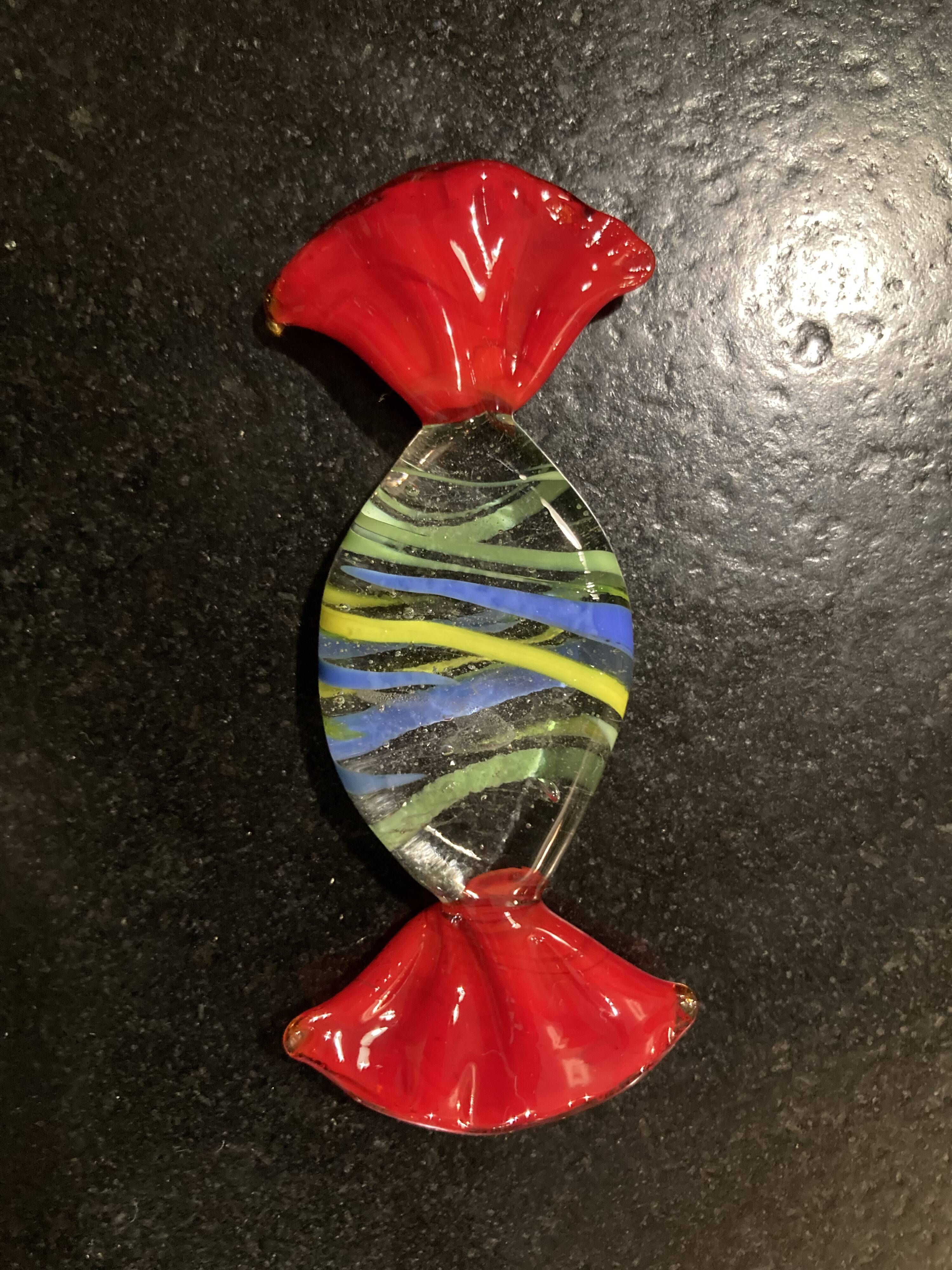 Set of Murano glass candy shaped knife holders