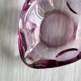 Petit cendrier vintage en verre rose translucide