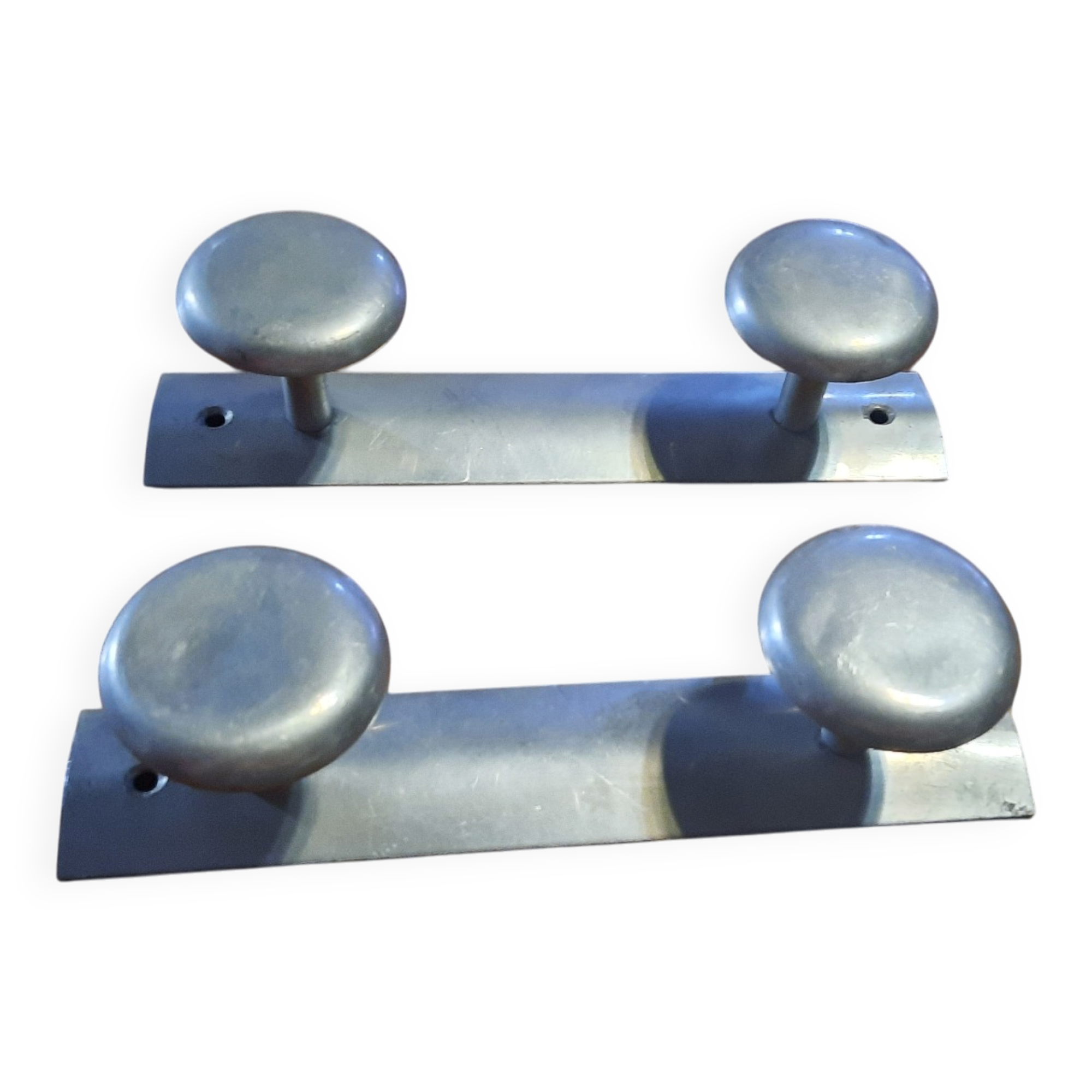 Set of 2 aluminium wall coat hooks