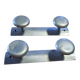 Set of 2 aluminium wall coat hooks