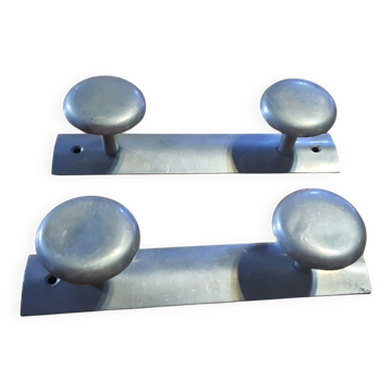 Set of 2 aluminium wall coat hooks