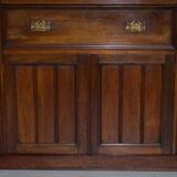 Light wood library with a secretary and leather surface.