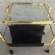 Vintage gilded metal magazine door with glass top and two compartments