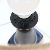 Big "1097" ceramic table lamp by Einar Johansen for Søholm with jute shade, mid-century Danish modern design, 1960s/1970s