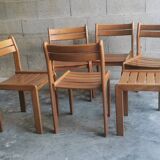 Set of 6 vintage wooden chairs