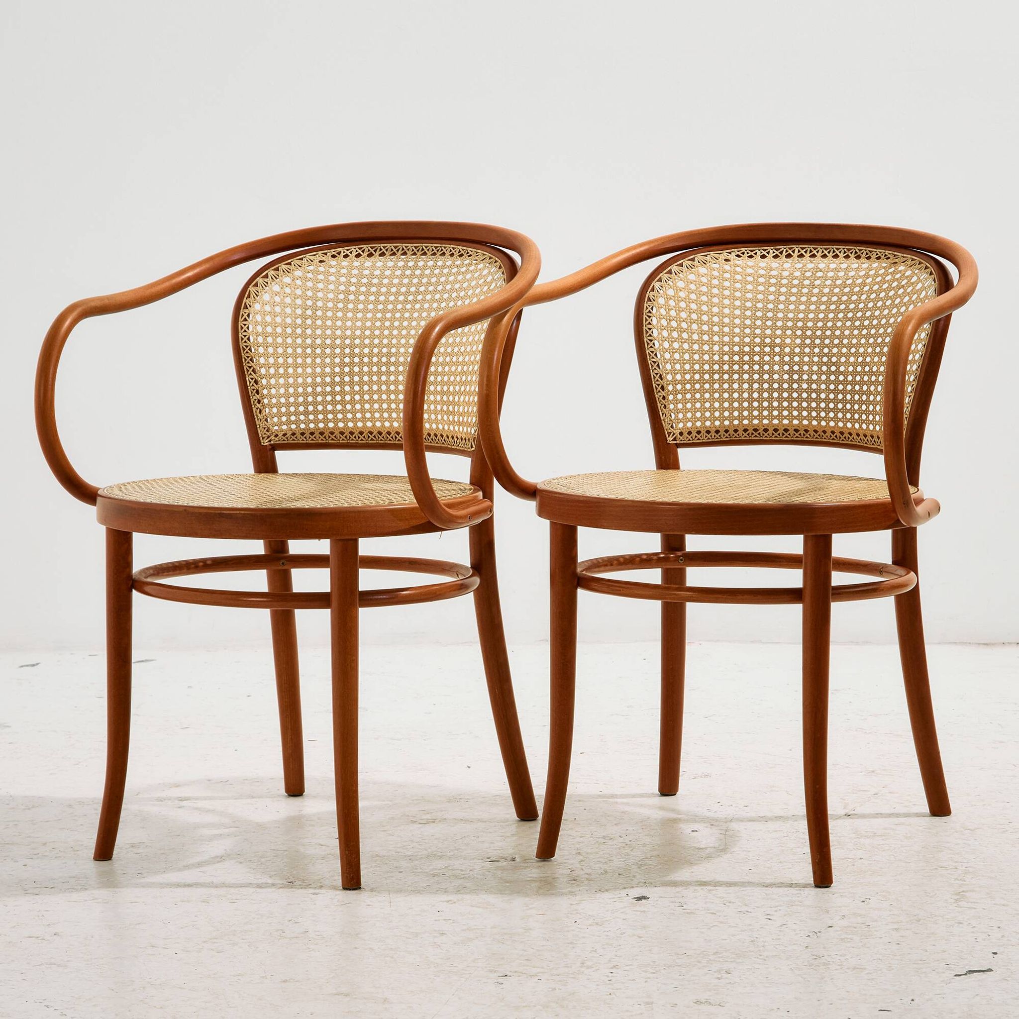 Fauteuil en hêtre et rotin