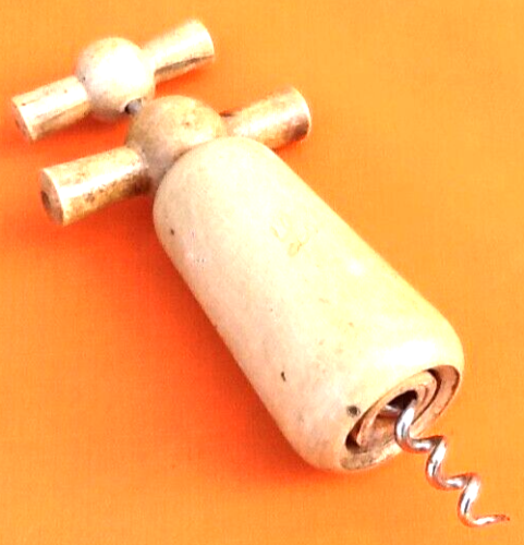 Double helix wood corkscrew, sculpture of an edelweiss